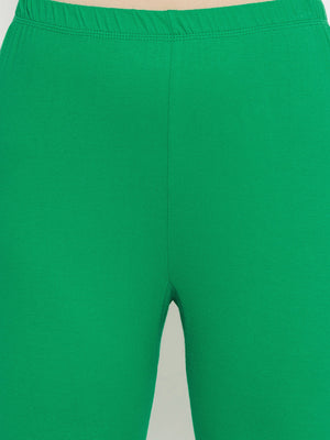 Green and White Churidar Legging Combo (Sku-LEGCO12963).