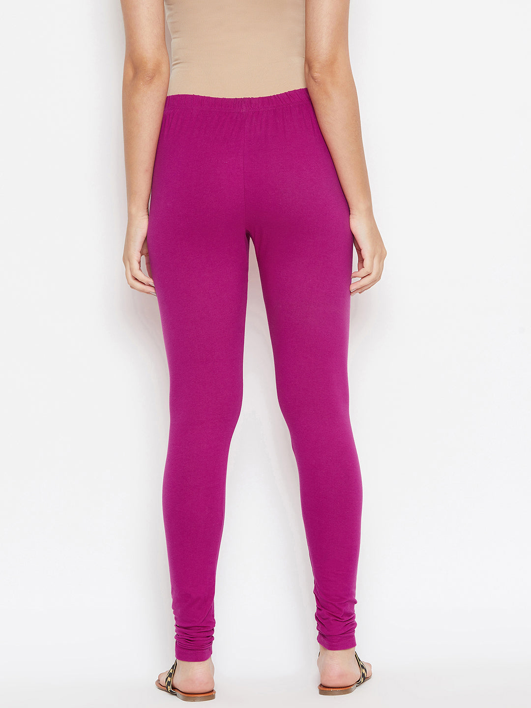 White and Magenta Churidar Legging Combo (Sku-LEGCO12964).