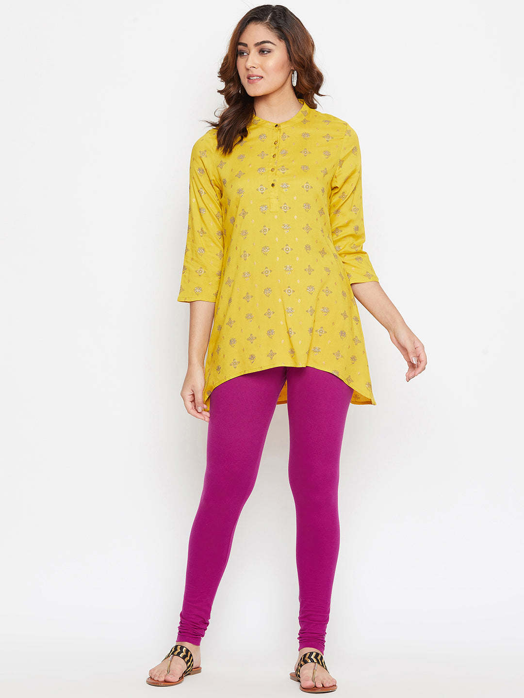 Magenta and Green Churidar Legging Combo (Sku- LEGCO12966).