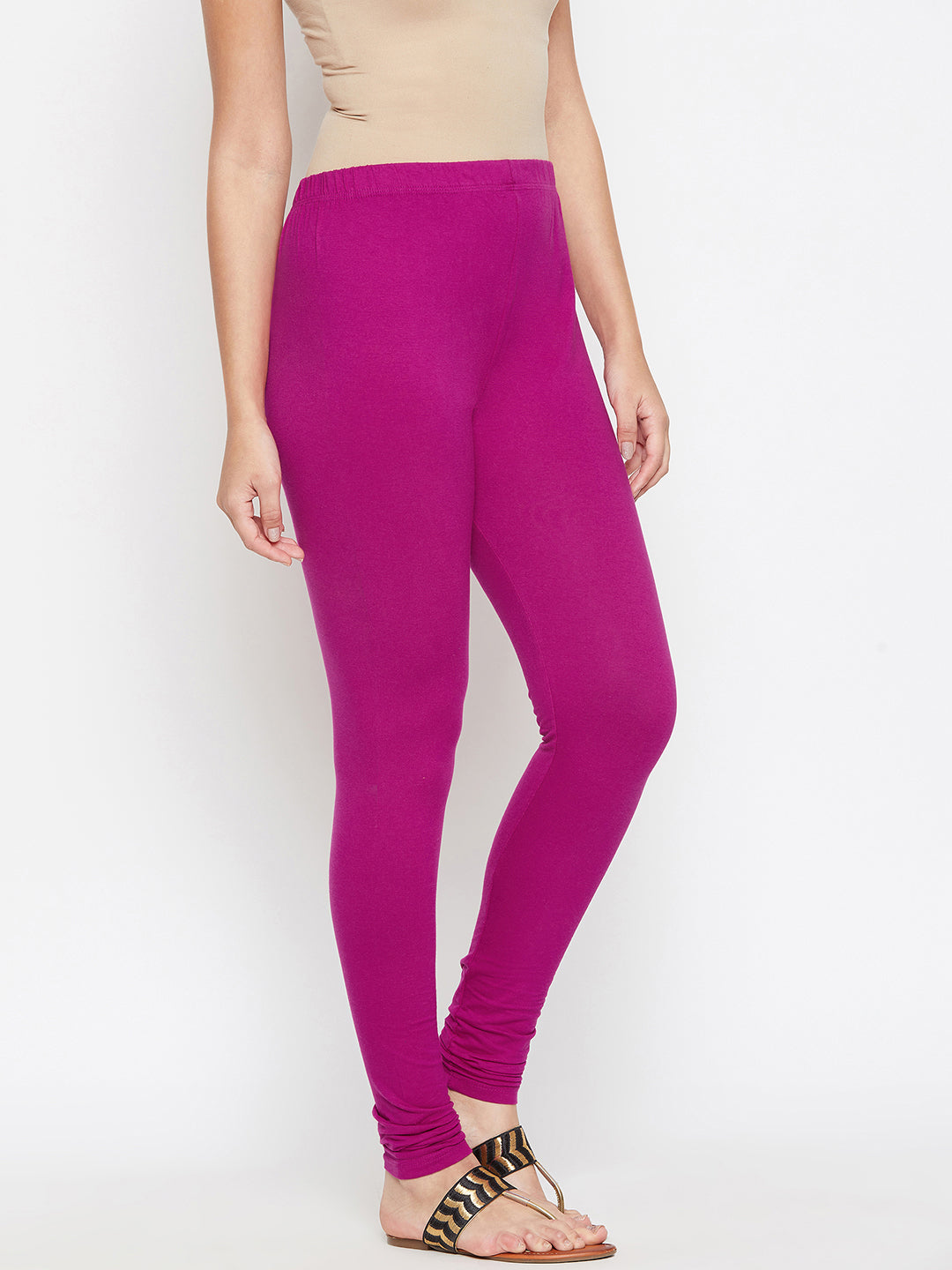 Magenta and Green Churidar Legging Combo (Sku- LEGCO12966).