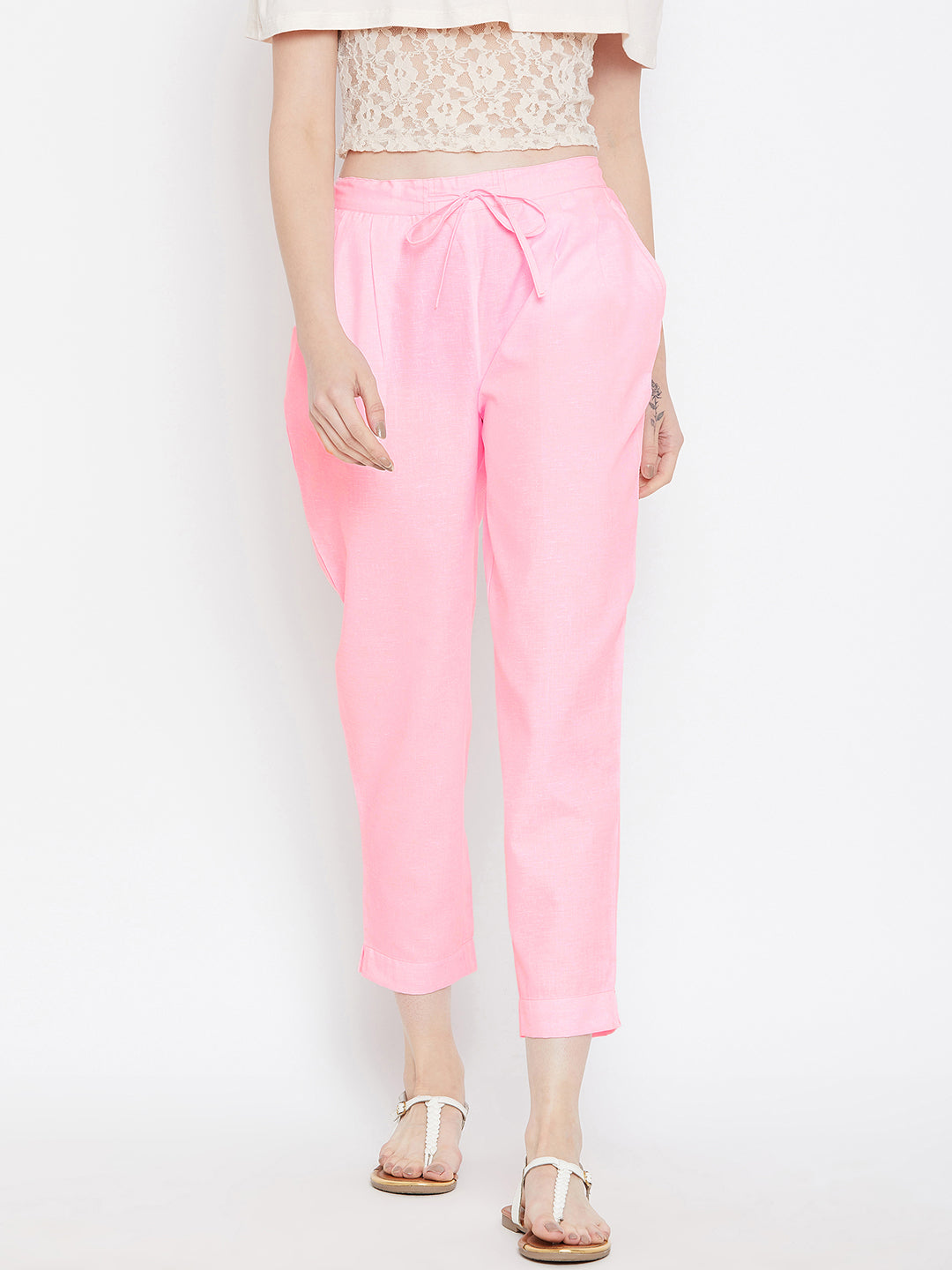 Pink Relaxed Fit Trouser (Sku- BLMD1901).