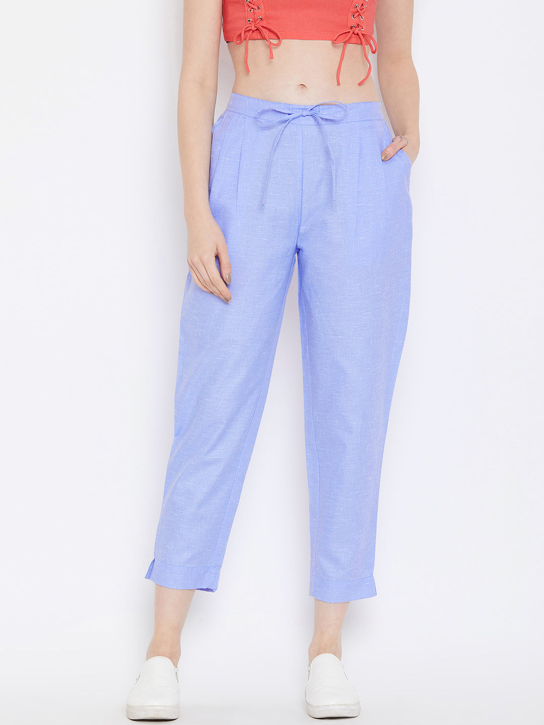 Straight Blue Trouser(Sku-BLMD1908).