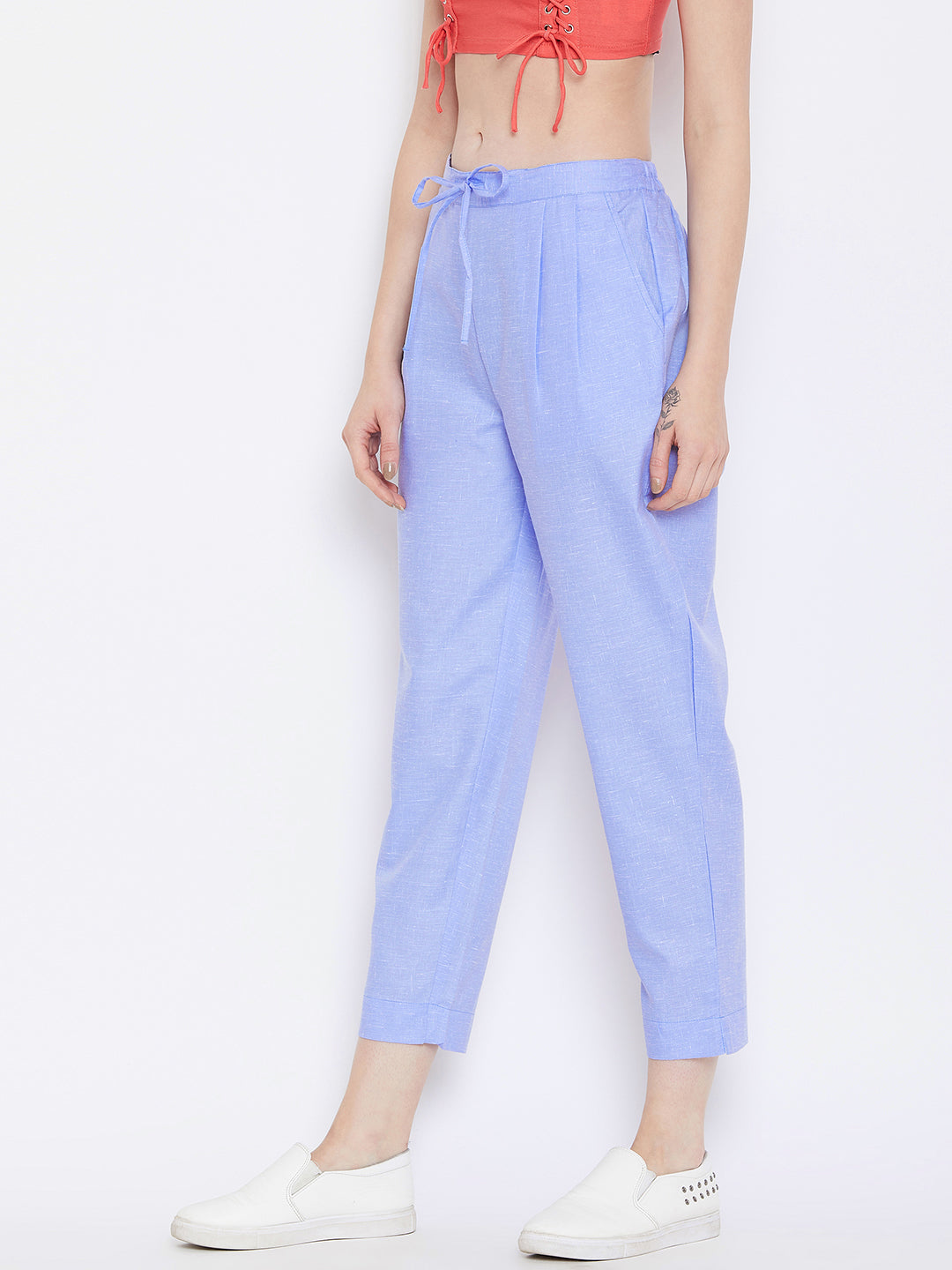 Straight Blue Trouser(Sku-BLMD1908).