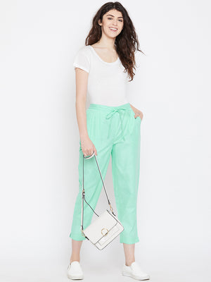 Straight Aqua Green Trouser(Sku-BLMD1911).