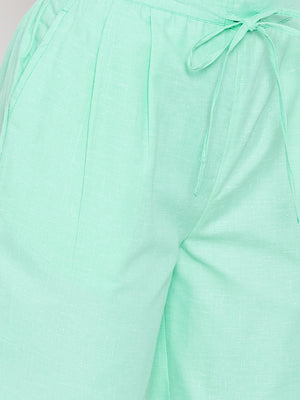 Straight Aqua Green Trouser(Sku-BLMD1911).