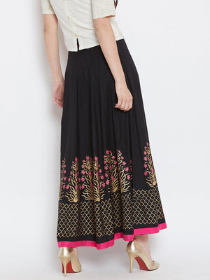 Flower block printed skirt.
