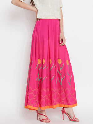 Tulip block printed skirt.