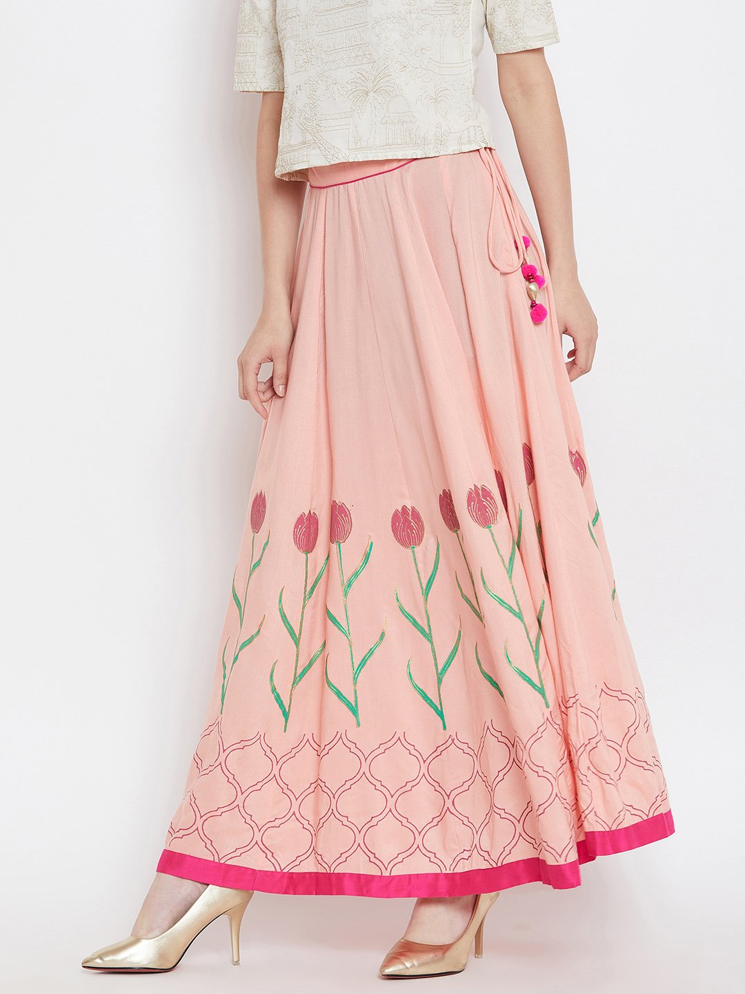 Tulip block printed skirt.