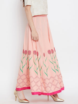 Tulip block printed skirt.