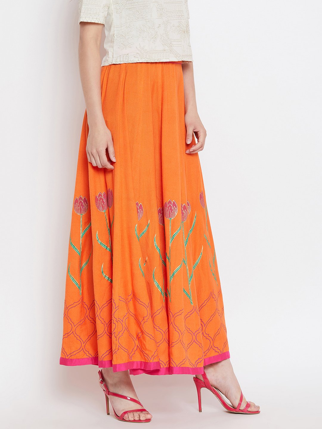 Tulip block printed skirt.