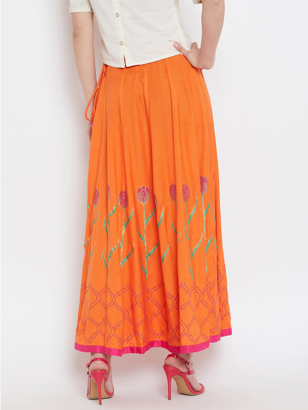 Tulip block printed skirt.