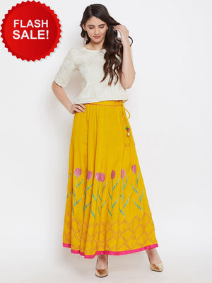 Tulip block printed skirt.