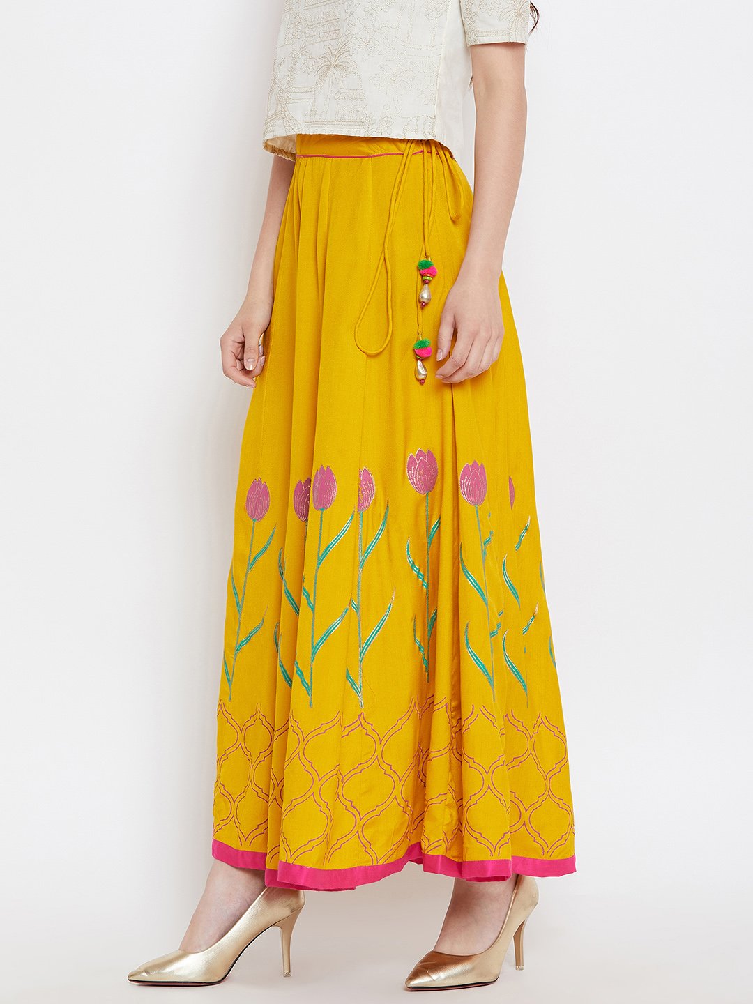 Tulip block printed skirt.