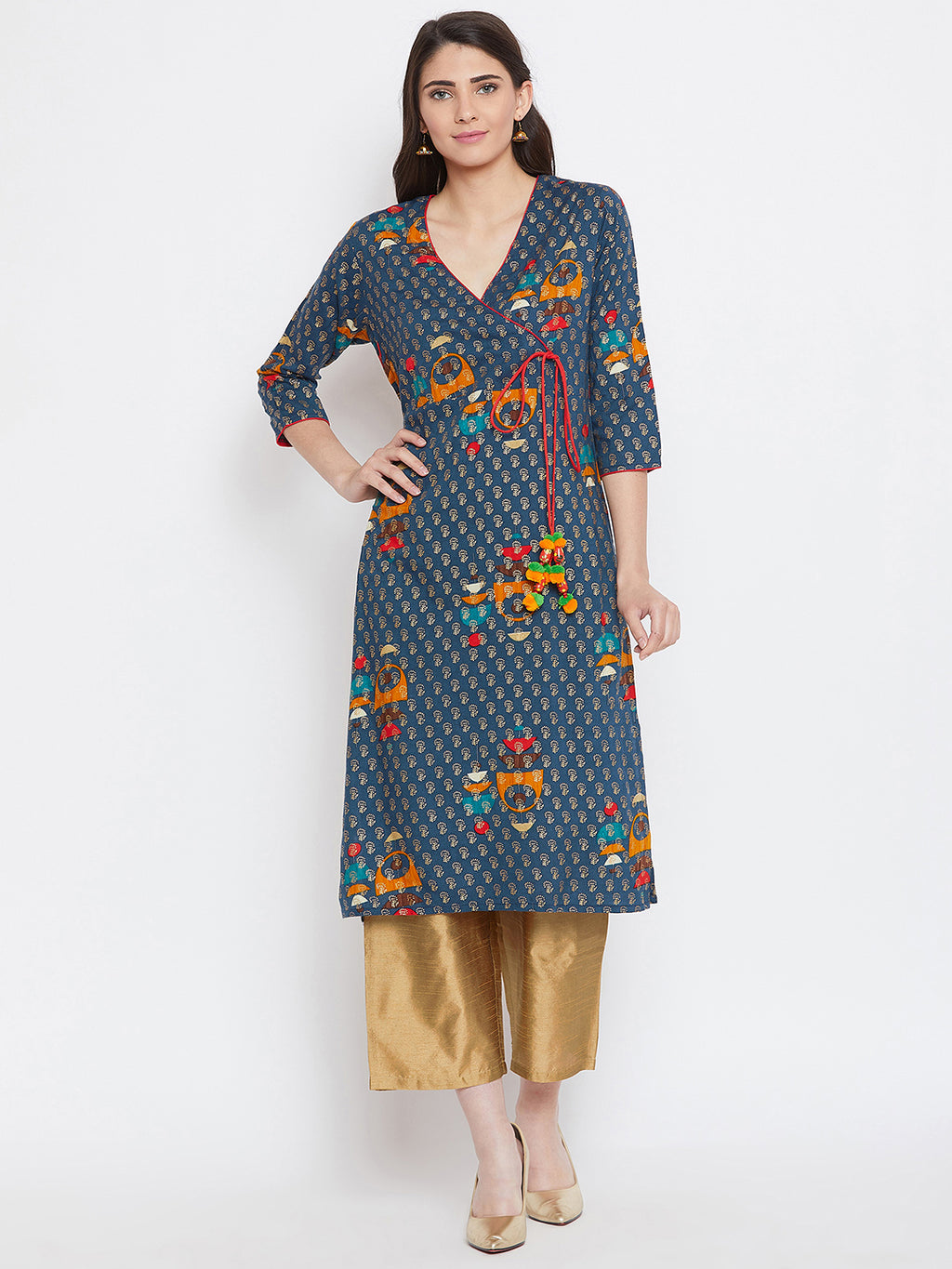 Printed Kurta Pant Set (SKU-BLMD19548).