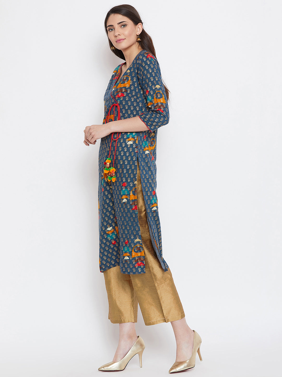 Printed Kurta Pant Set (SKU-BLMD19548).