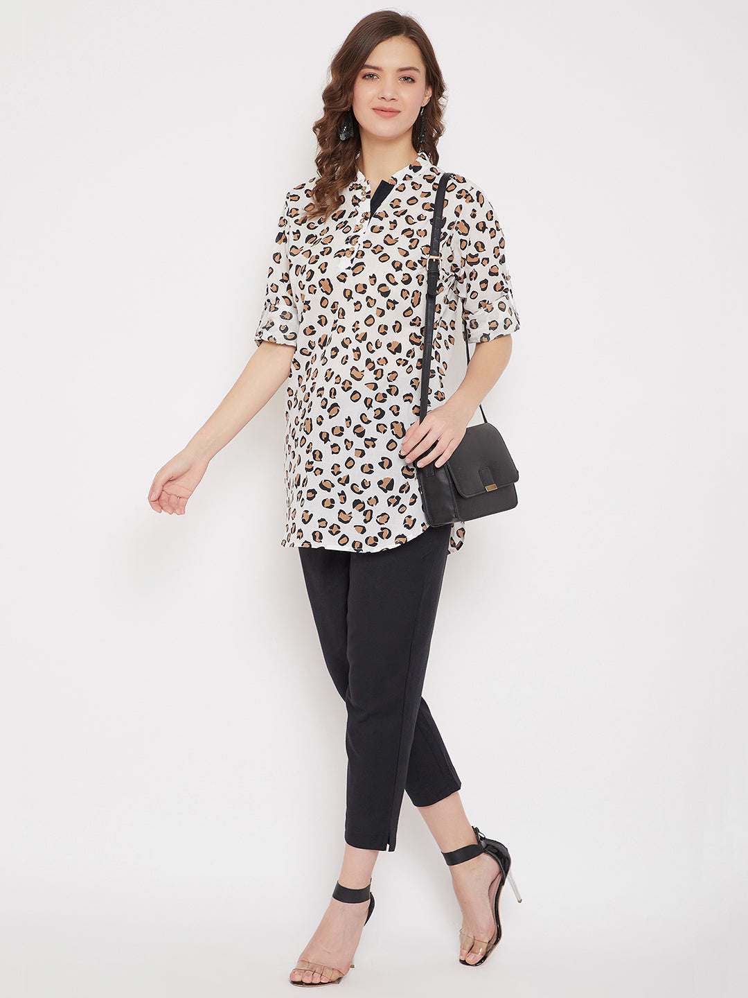 Cotton Printed Tunic & Black Trouser Set( Sku- 21SP03).