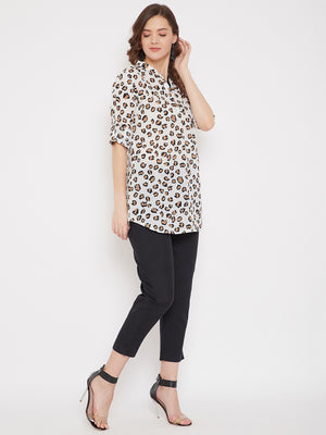 Cotton Printed Tunic & Black Trouser Set( Sku- 21SP03).