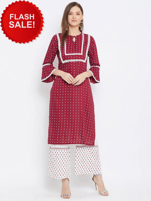 Printed Kurta With Palazzos.