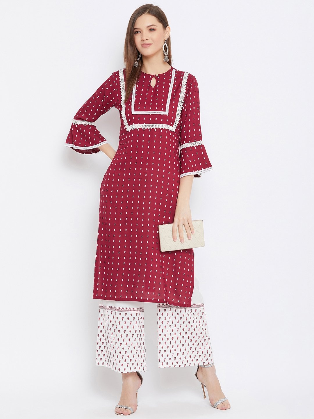 Printed Kurta With Palazzos.