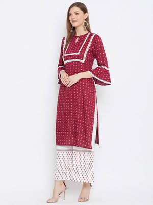 Printed Kurta With Palazzos.