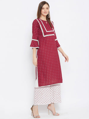 Printed Kurta With Palazzos.