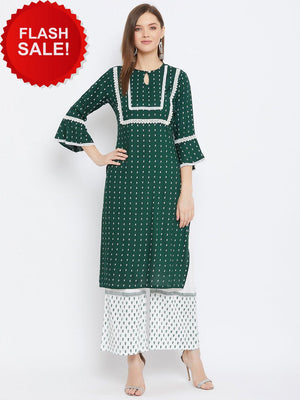 Printed Kurta With Palazzos.