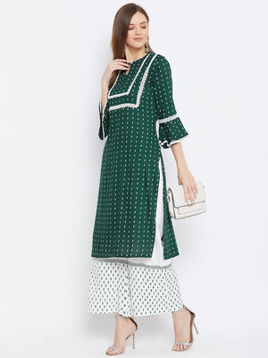 Printed Kurta With Palazzos.