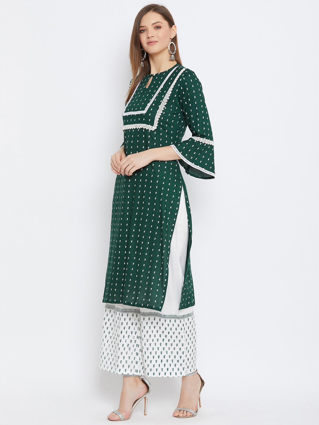 Printed Kurta With Palazzos.