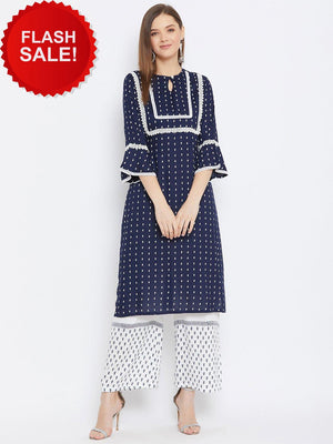 Printed Kurta With Palazzos.