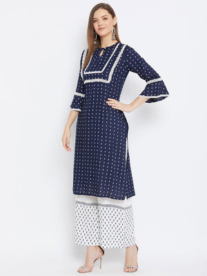 Printed Kurta With Palazzos.