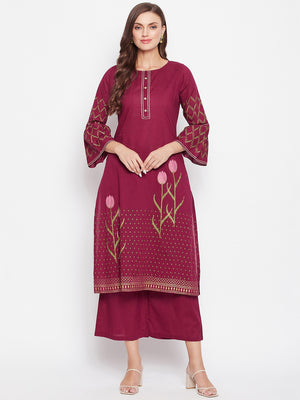 Block Printed Kurta & Palazzo Set.