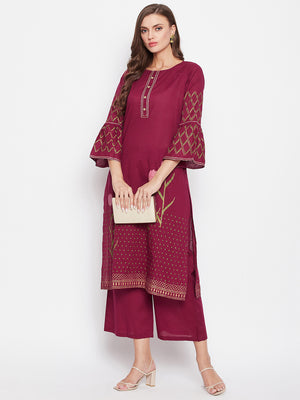 Block Printed Kurta & Palazzo Set.