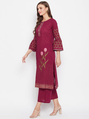 Block Printed Kurta & Palazzo Set.