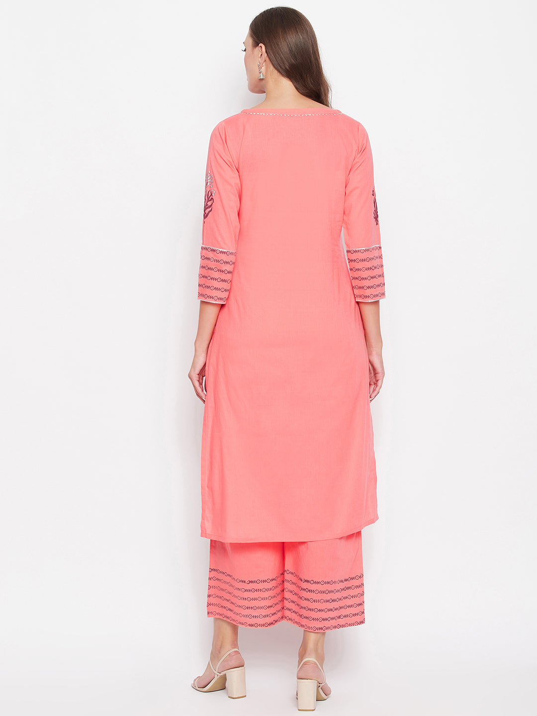 Floral Block Printed Kurta Palazzo Set.