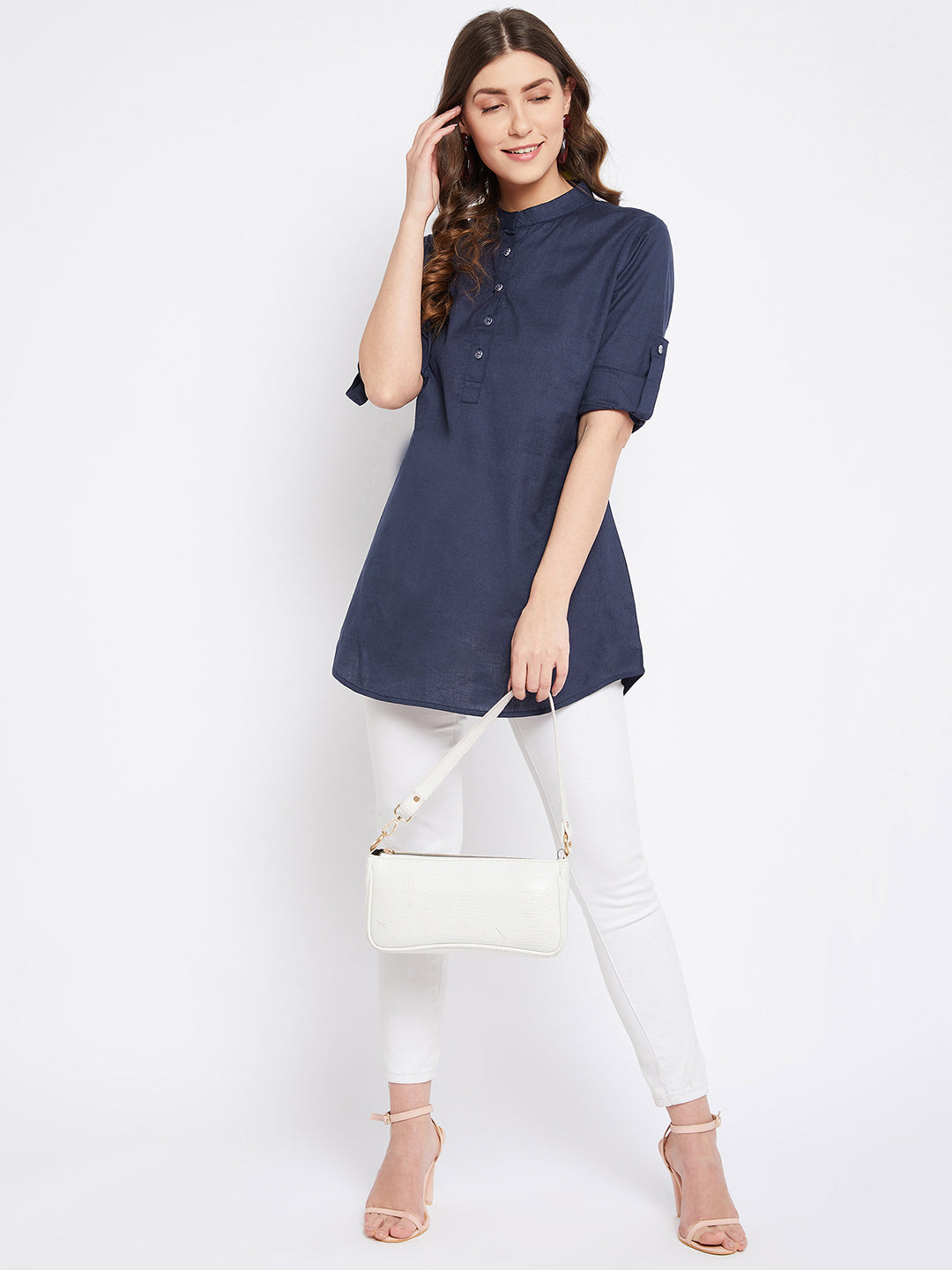 Pure Cotton Flex Navy Blue Tunic