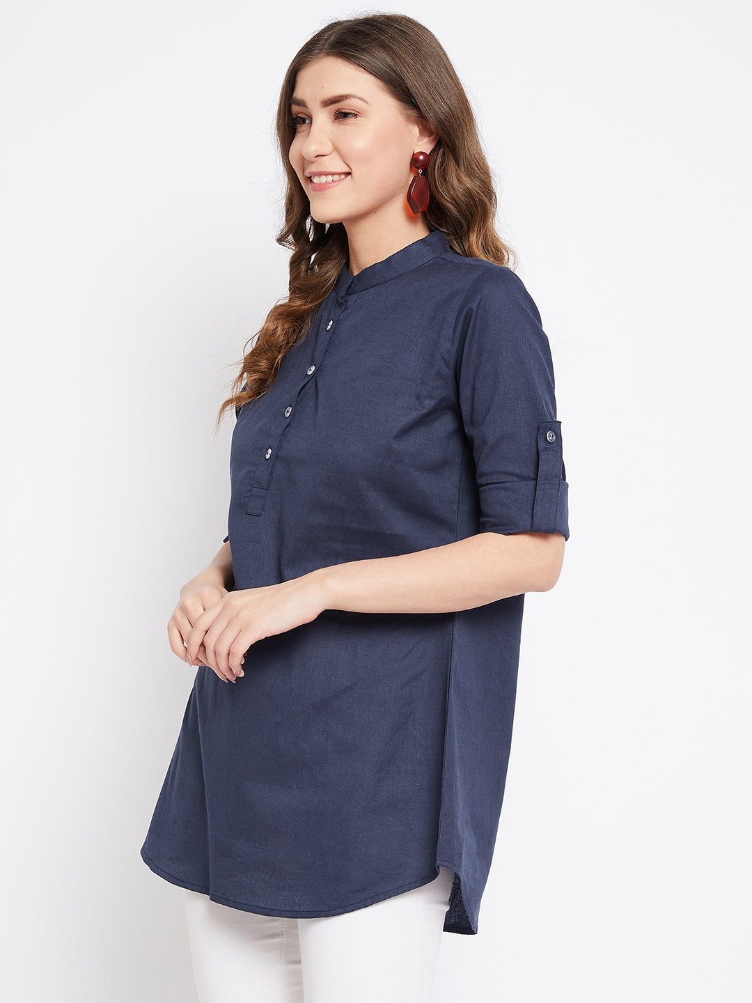 Pure Cotton Flex Navy Blue Tunic