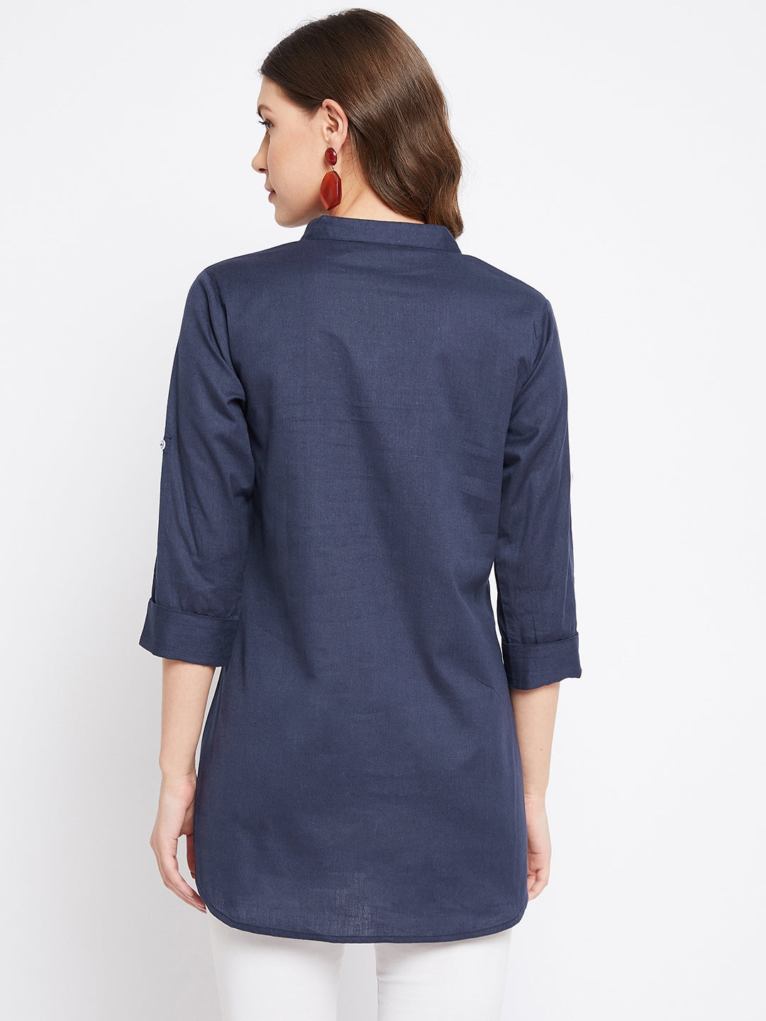 Pure Cotton Flex Navy Blue Tunic