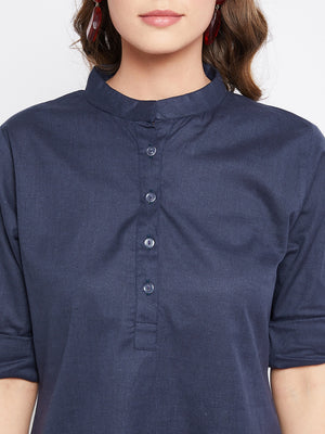 Pure Cotton Flex Navy Blue Tunic