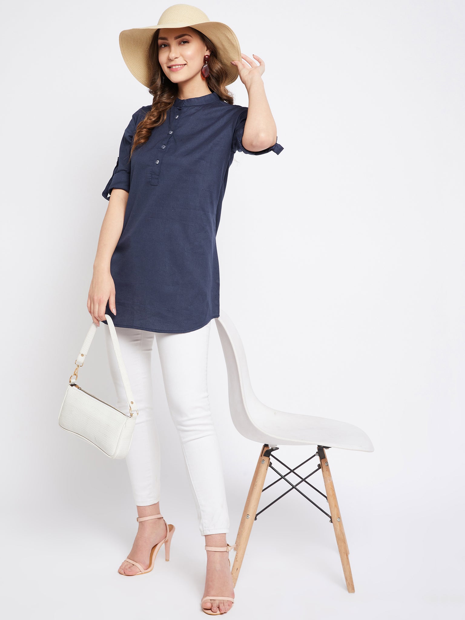 Pure Cotton Flex Navy Blue Tunic