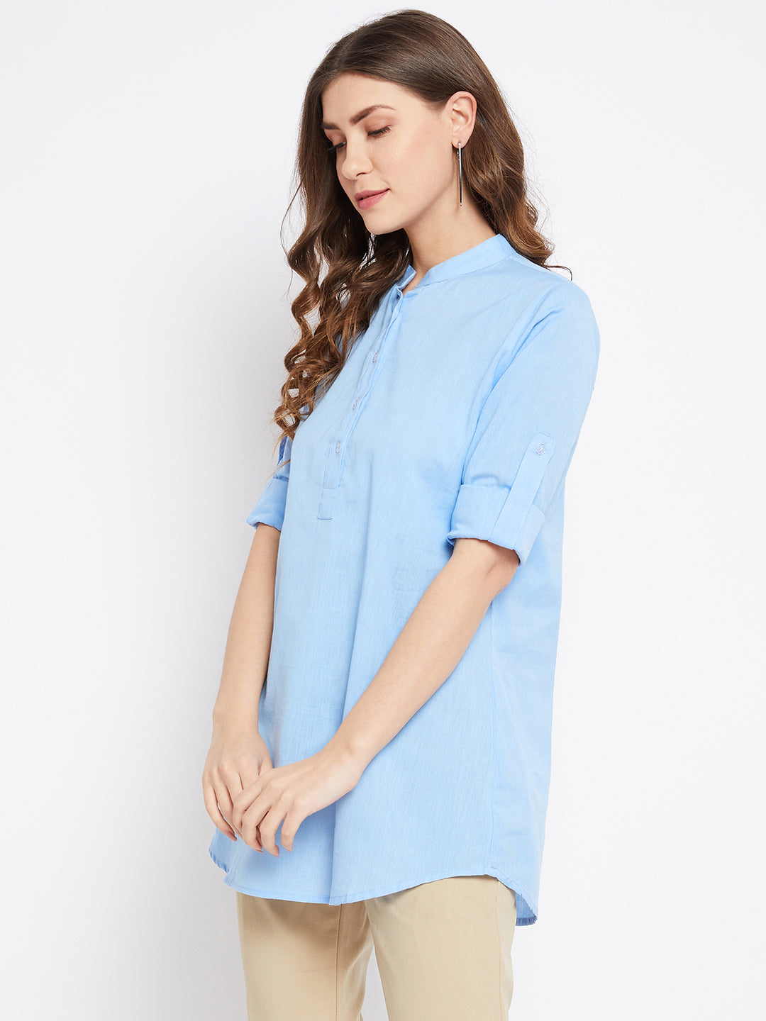 Pure Cotton Flex Powder Blue Tunic