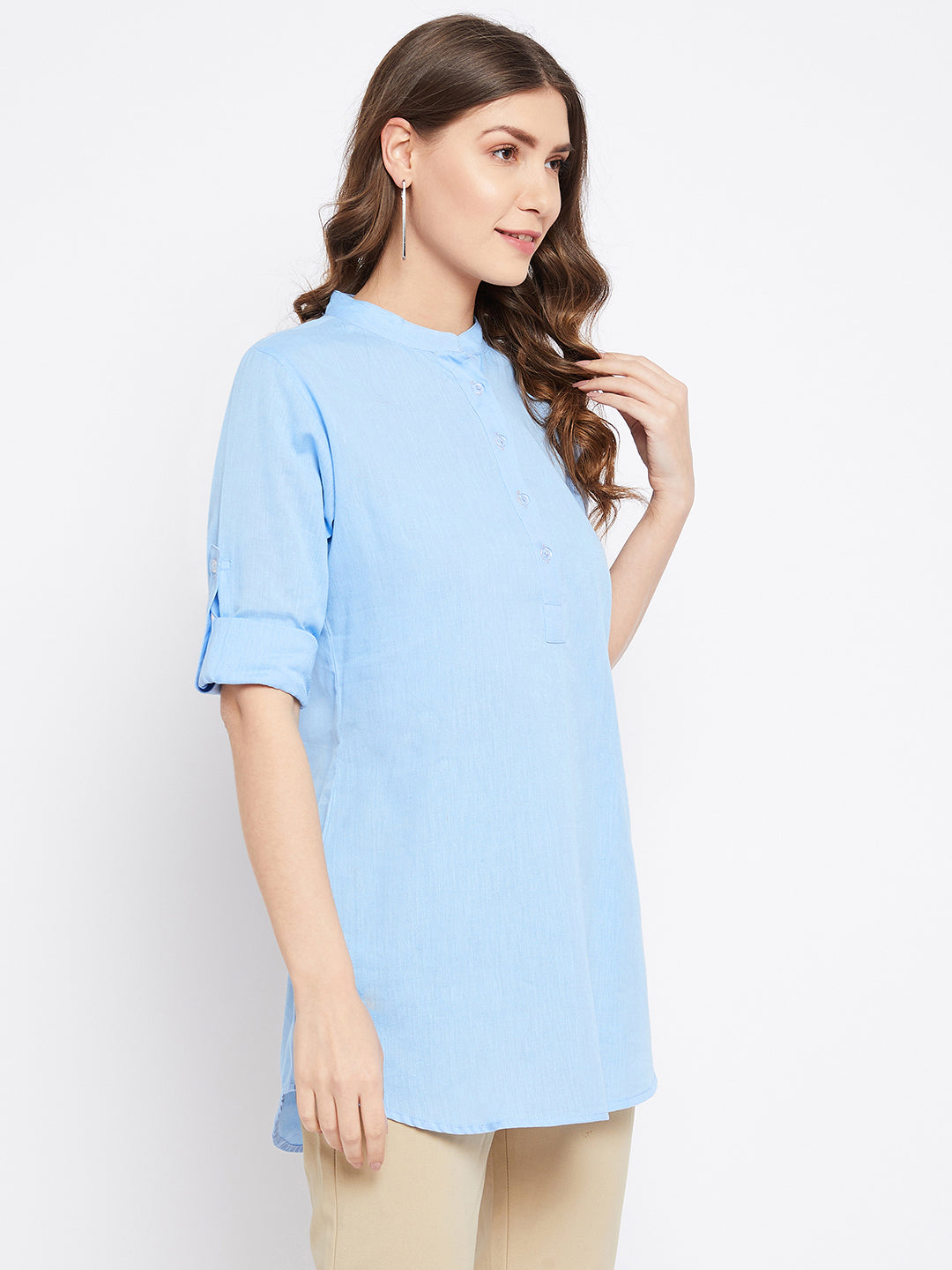 Pure Cotton Flex Powder Blue Tunic