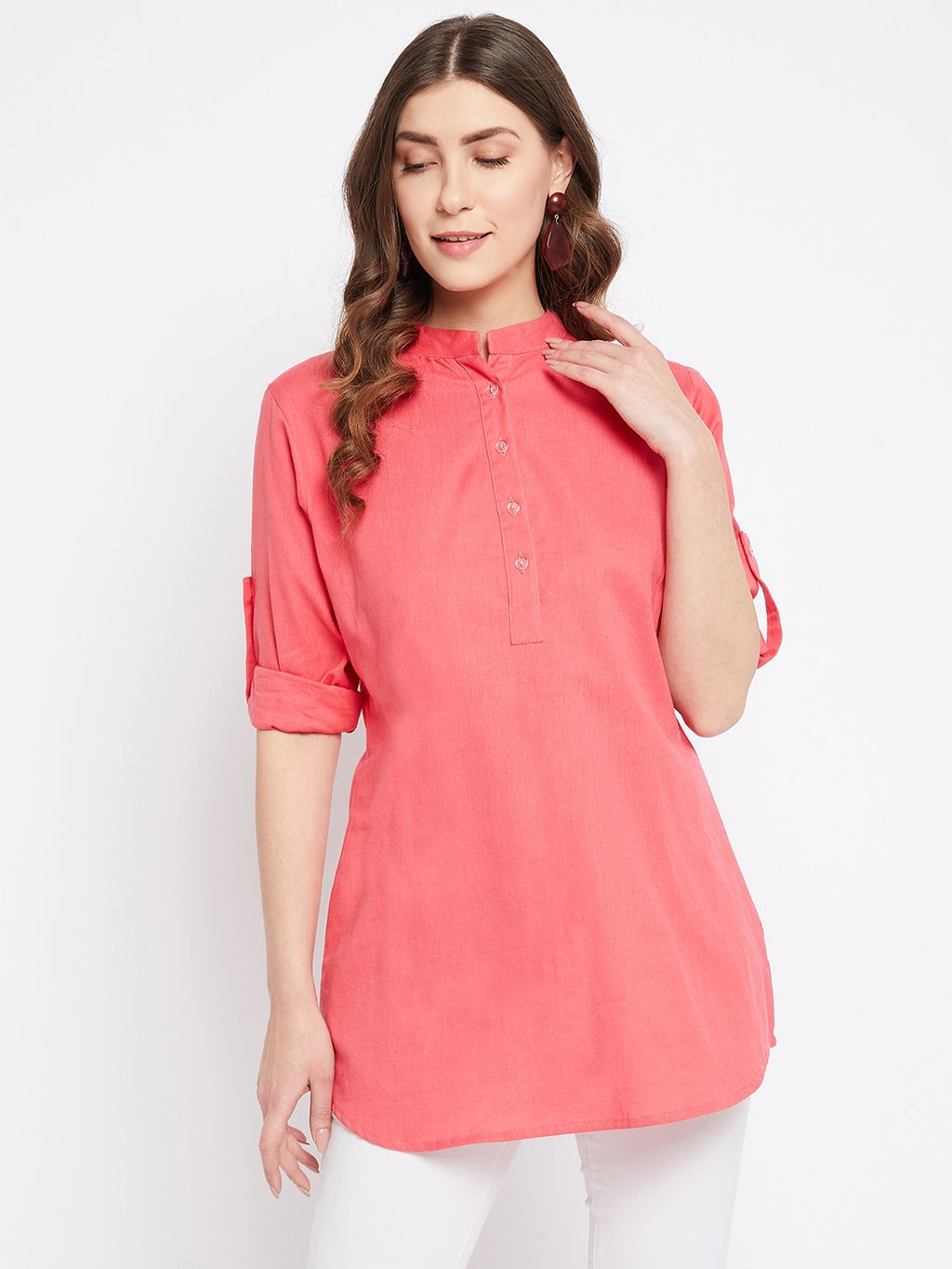 Pure Cotton Flex Powder Pink Tunic