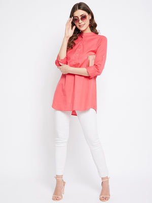 Pure Cotton Flex Powder Pink Tunic