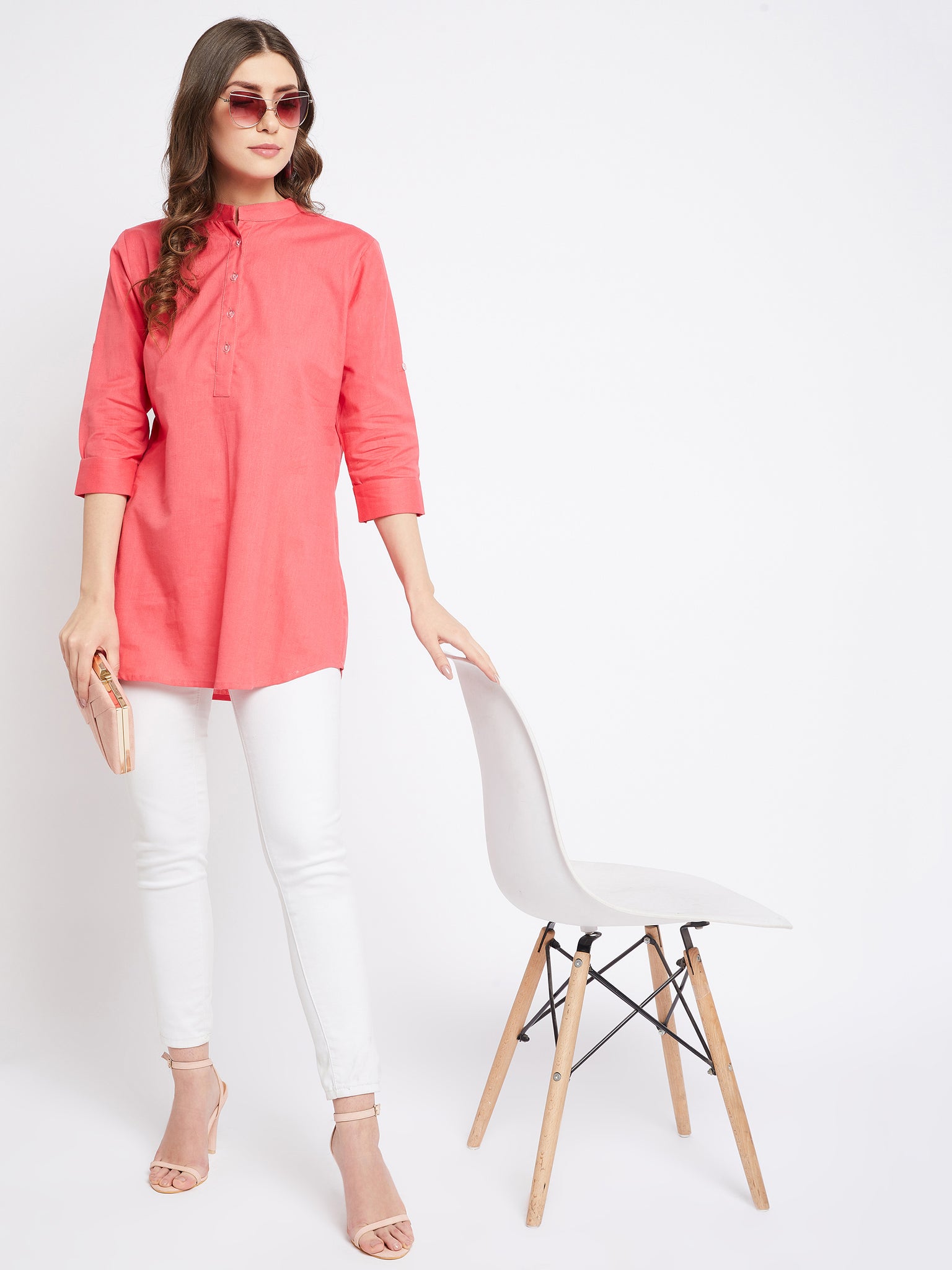 Pure Cotton Flex Powder Pink Tunic