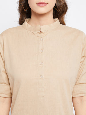 Pure Cotton Flex Beige Tunic