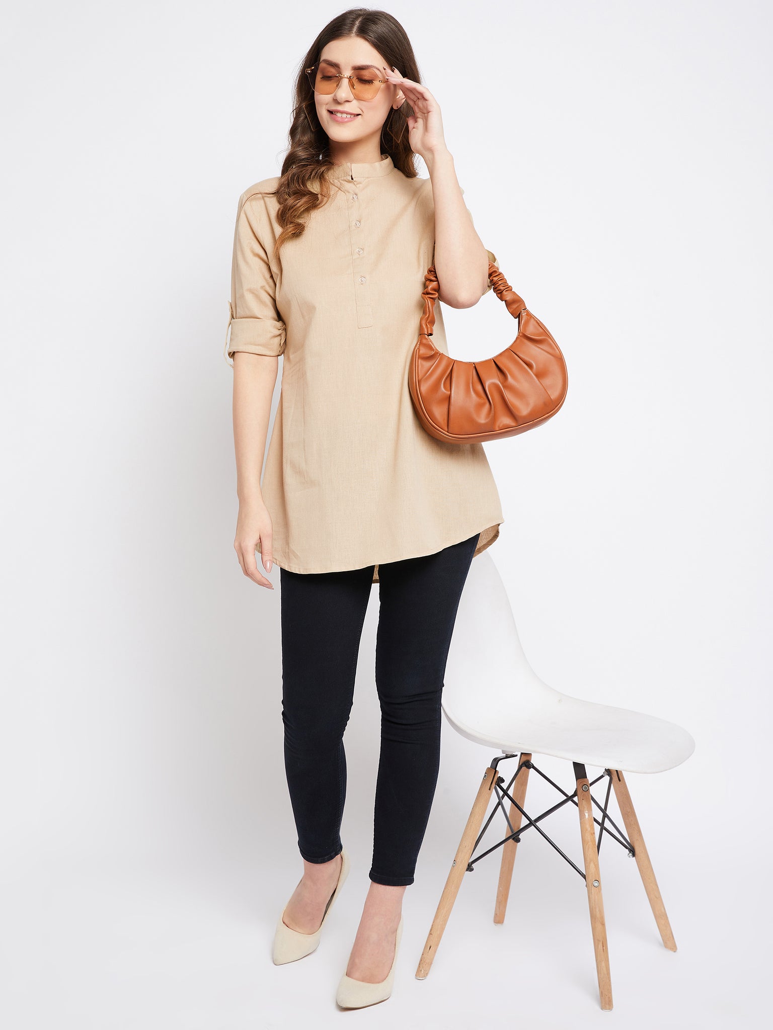 Pure Cotton Flex Beige Tunic