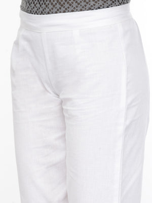 Printed Tunic & White Trouser Set (Sku- BLMD21SP26).
