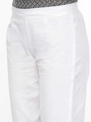Floral Printed Tunic & White Trouser Set (Sku- BLMD21SP27).