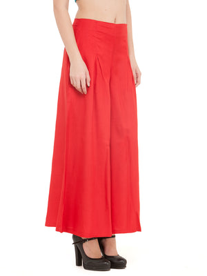 Red Rayon Palazzo.