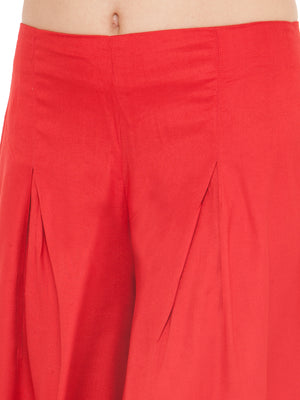 Red Rayon Palazzo.
